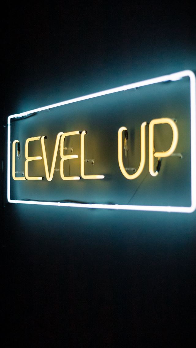 1284x2778 yellow and white level up LED lights - neon iPhone Wallpaper