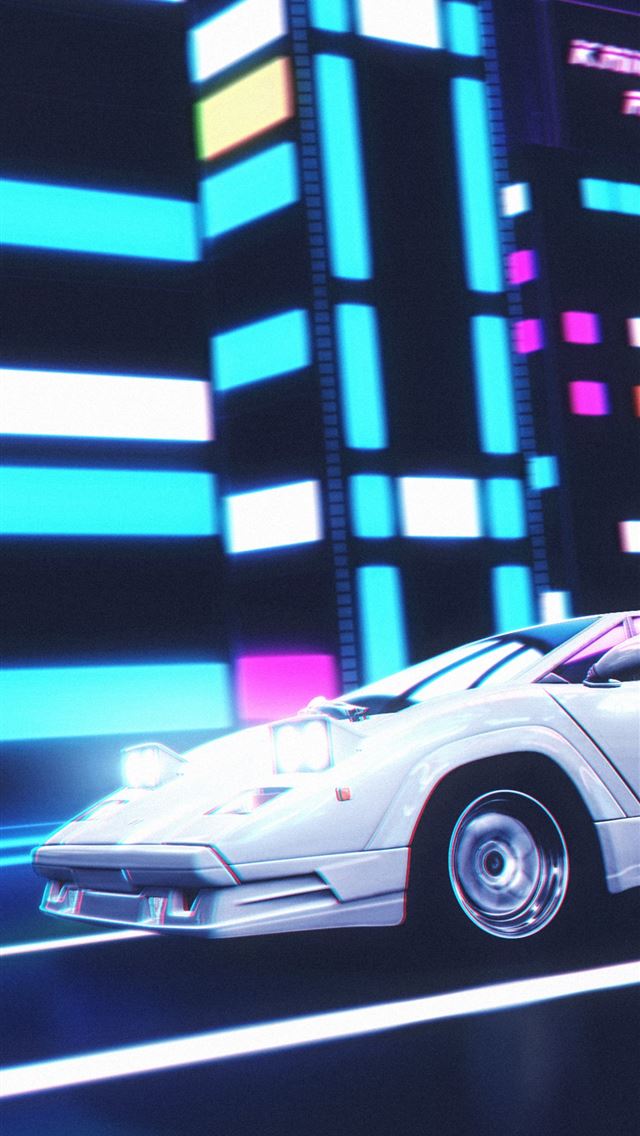 1284x2778 Lamborghini Countach Retro Art 4k Sony Xperia X XZ... - lamborghini countach iPhone Wallpaper