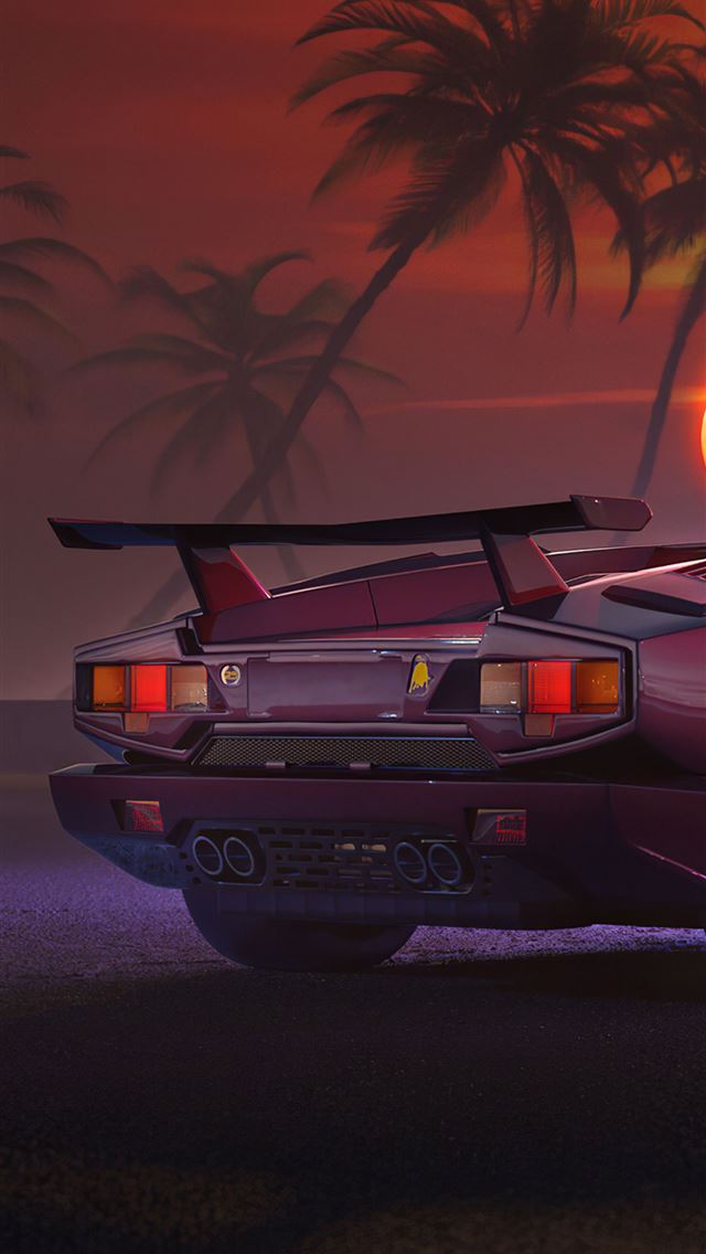 640x1136 Lamborghini Countach Retro 4k Sony Xperia X XZ Z5 ... -  iPhone Wallpaper