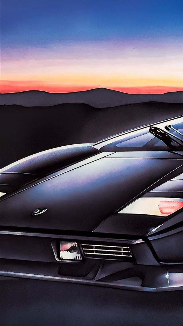 640x1136 Lamborghini Countach 5000 Painting Art 4k Sony Xpe... -  iPhone Wallpaper