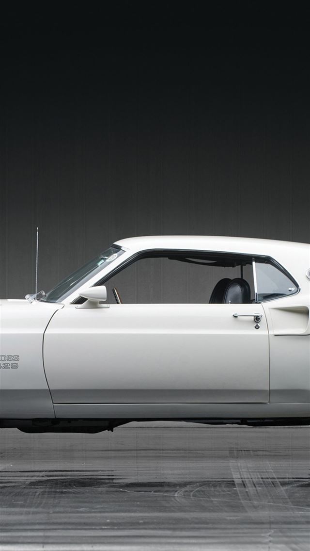 1125x2436 Ford Mustang Boss 429 White Side View Classic Cars... - ford mustang boss 429 iPhone Wallpaper