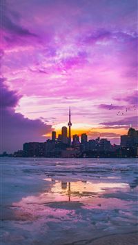 Pink Sky In Urban City 5K HD Nature 4K Images Phot... wallpaper