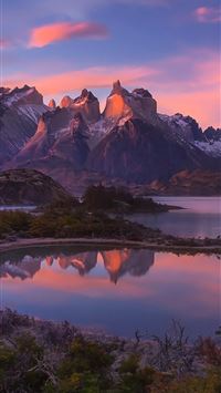 South America Patagonia Andes Mountains Lake Samsu... wallpaper