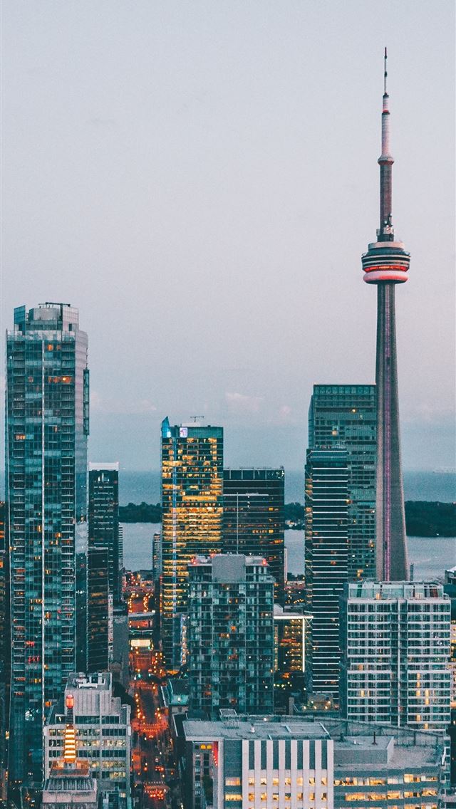 1284x2778 Toronto Citylights Tallest Skyscraper Dusk Evening... - toronto city iPhone Wallpaper