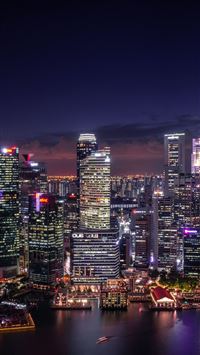 Night cityscape Singapore wallpaper