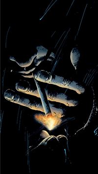 John Constantine cigarette in the dark Amoledbackg... wallpaper