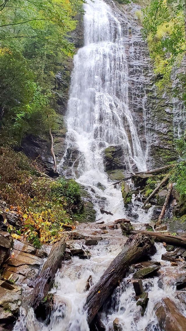 1284x2778 Trail to Mingo Falls PICS NC waterfalls near Great... - great smoky mountains national park iPhone Wallpaper