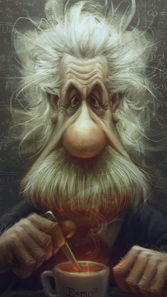 1284x2778 formula caricature Albert Einstein cartoon K hd de... - albert einstein iPhone Wallpaper