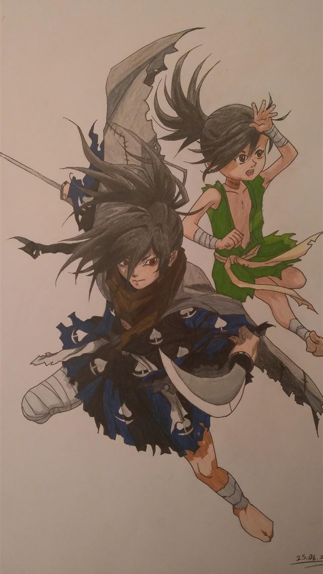 1284x2778 Hand drawn Hyakkimaru and Dororo Dororo - hyakkimaru iPhone Wallpaper