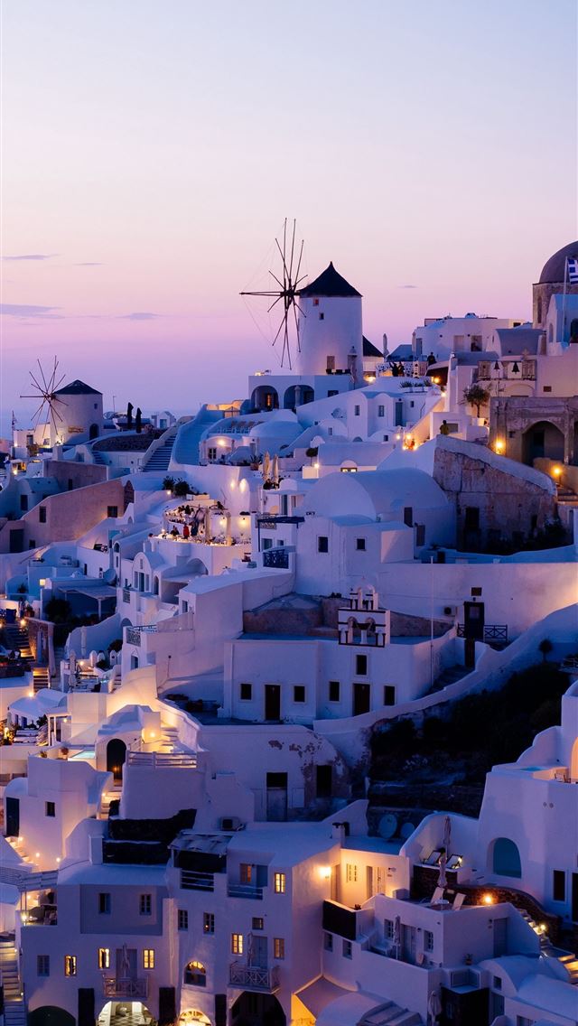 1284x2778 city resort architecture buildings oia greece sams... - greece iPhone Wallpaper