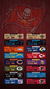 2019 Tampa Bay Buccaneers Schedule: Downloadable Wallpaper