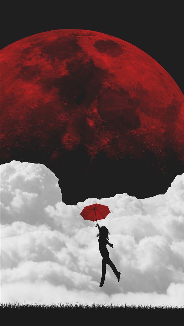 1125x2436 red moon - red moon iPhone Wallpaper