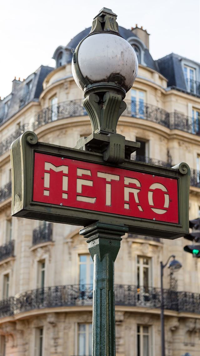1284x2778 Metro street signage - retro iPhone Wallpaper
