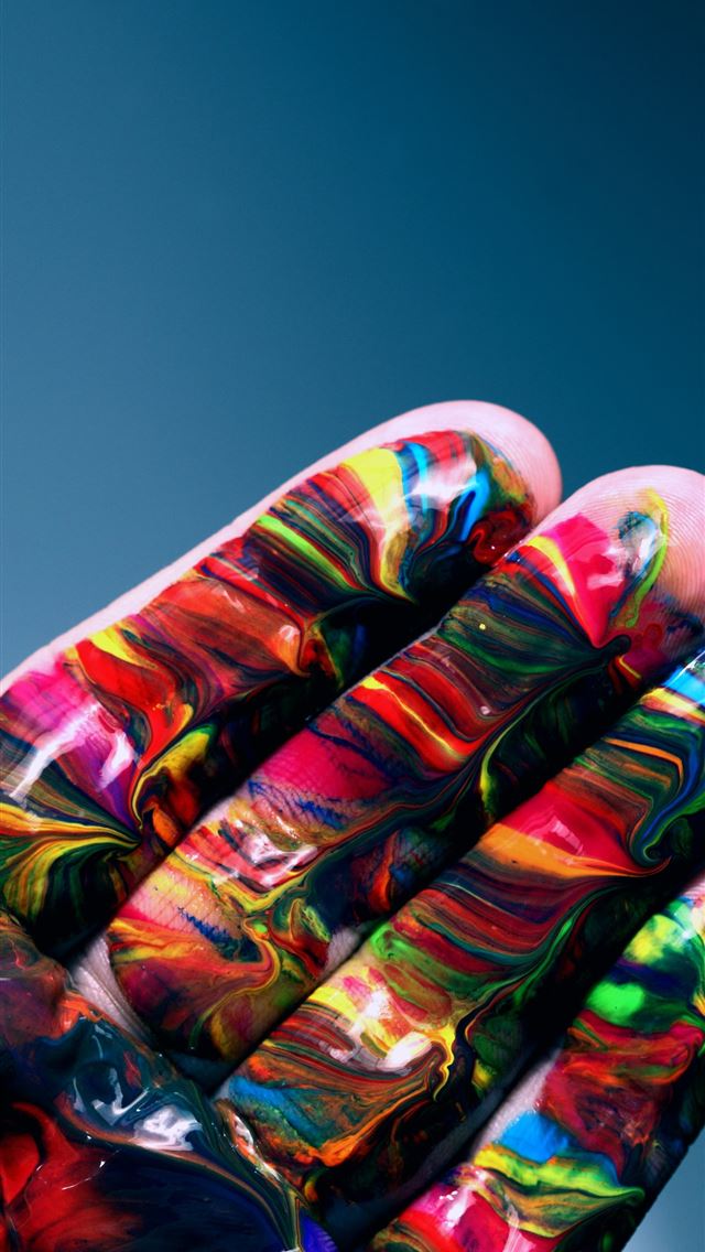 1284x2778 multicolored hand paint - ogden iPhone Wallpaper