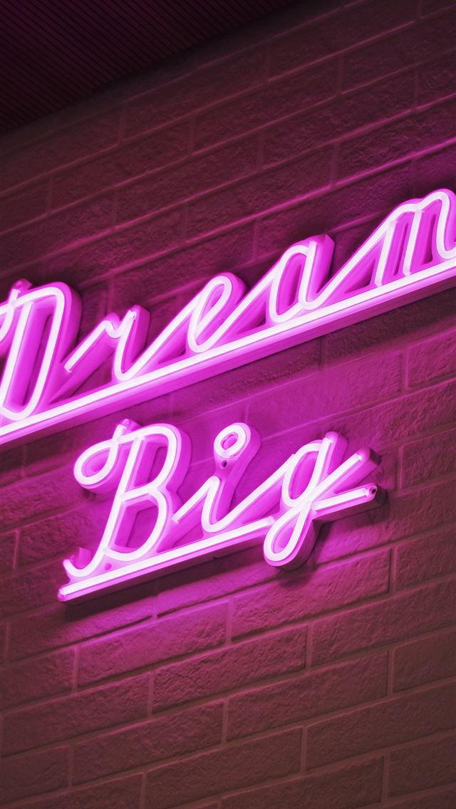 1284x2778 Dream Brig neon signage - pink iPhone Wallpaper
