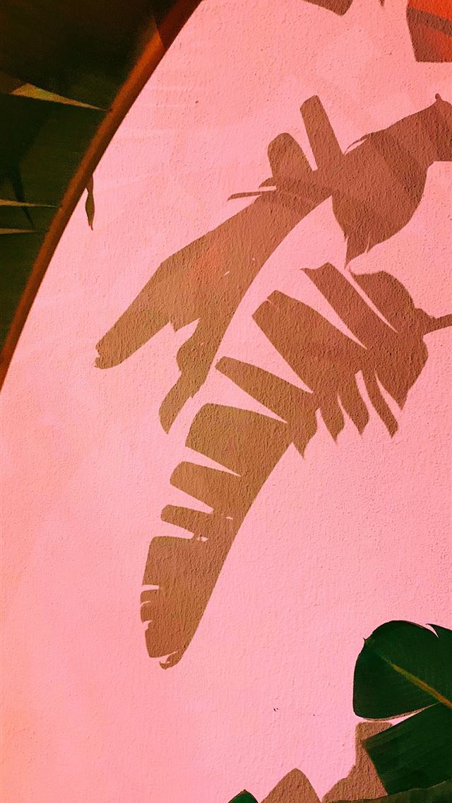 1284x2778 green leaves painting - florida iPhone Wallpaper