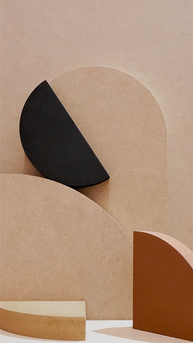 1284x2778 brown and black heart shaped paper - geometric iPhone Wallpaper