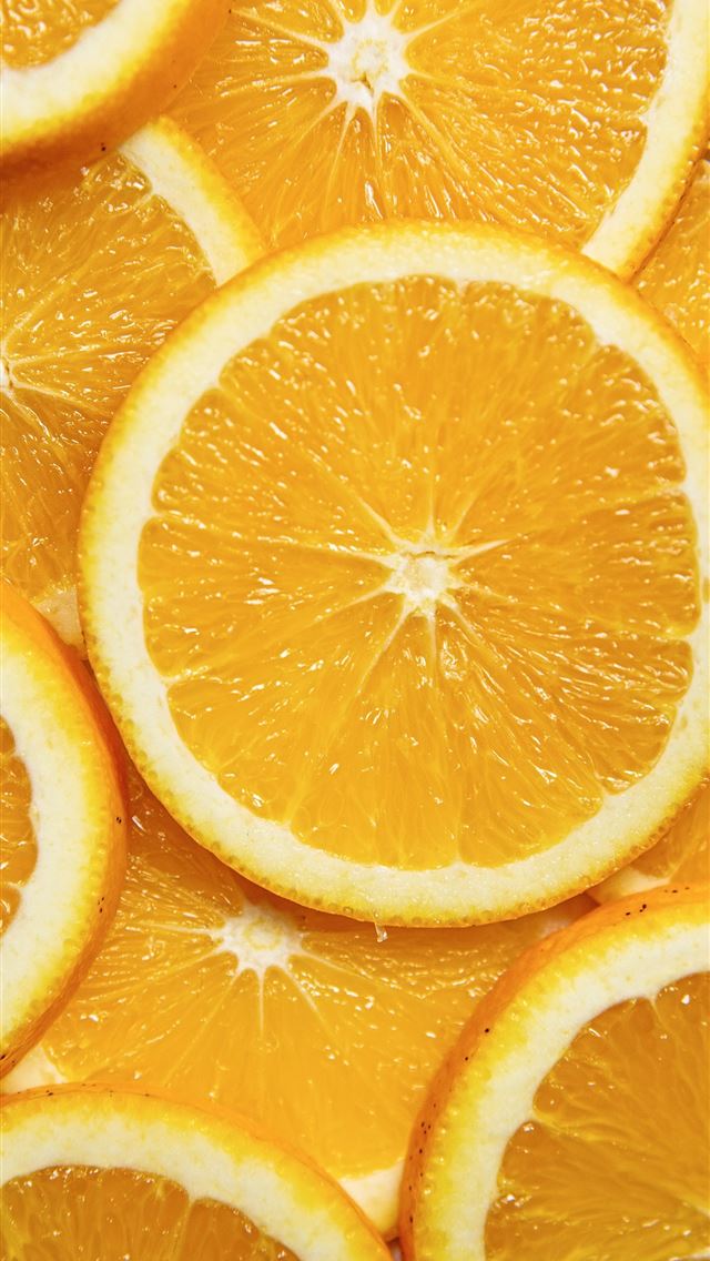 1284x2778 sliced orange fruit on white ceramic plate - orange iPhone Wallpaper