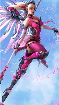 pink mercy 8k wallpaper
