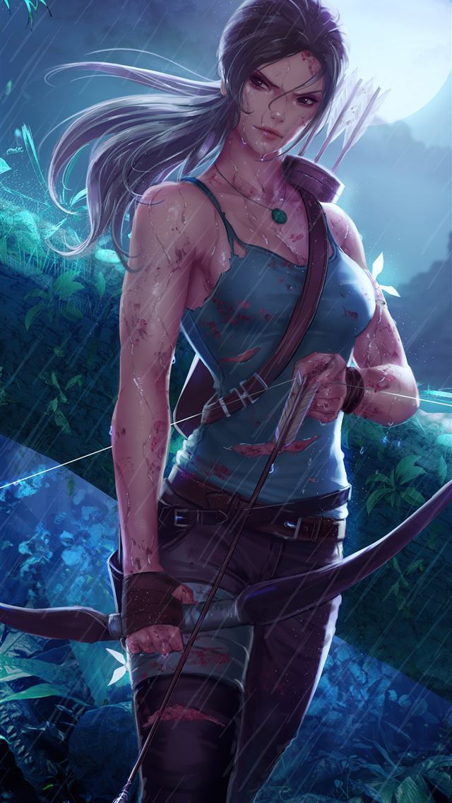 1284x2778 lara croft tomb raider in jungle 5k - artwork iPhone Wallpaper