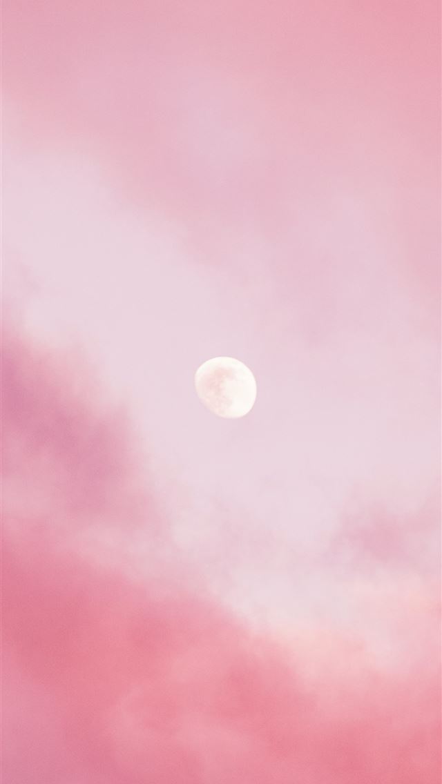 1284x2778 full moon in the sky - pink iPhone Wallpaper