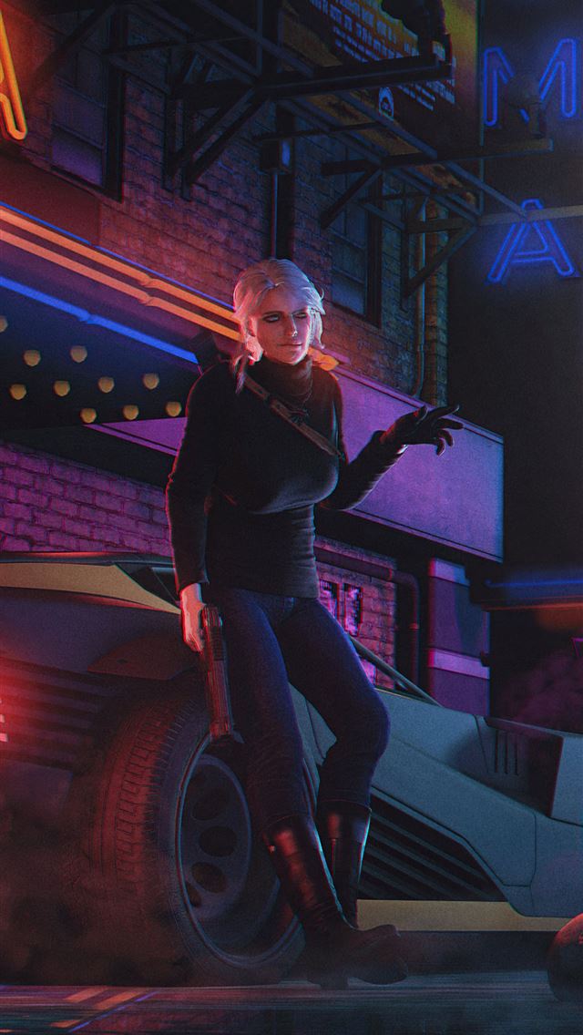 1284x2778 ciri in cyberpunk life 5k - artist iPhone Wallpaper
