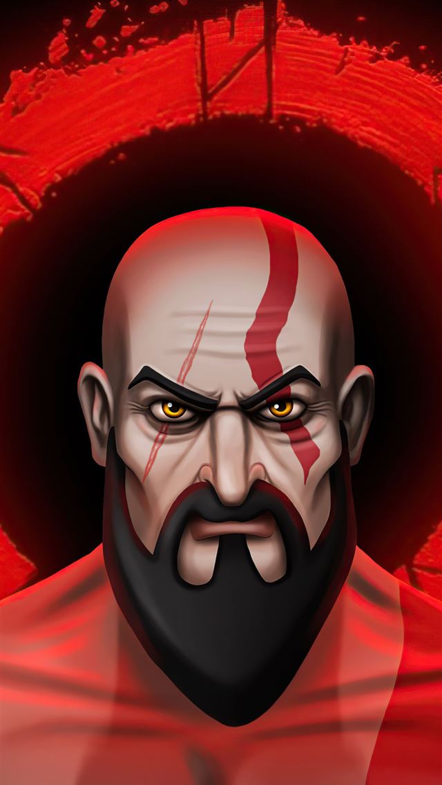 1284x2778 kratos cartoon illustration 5k - artstation iPhone Wallpaper
