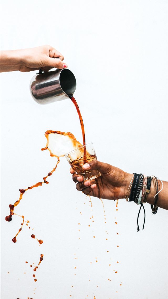 1284x2778 person pouring coffee into glass - girl iPhone Wallpaper