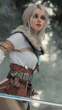 ciri the witcher 3 cosplay 4k wallpaper