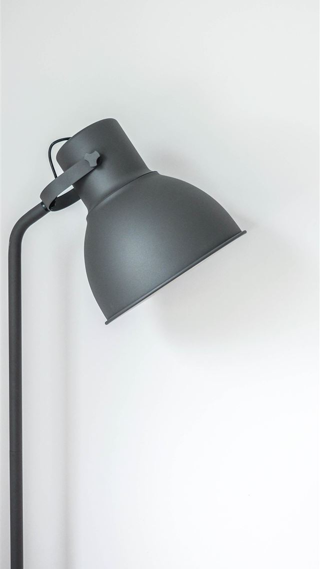 1284x2778 gray desk lamp near white wall - metal iPhone Wallpaper