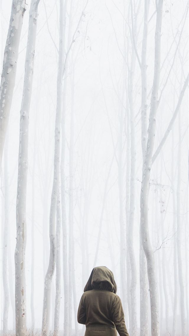 640x1136 woman near trees -  iPhone Wallpaper