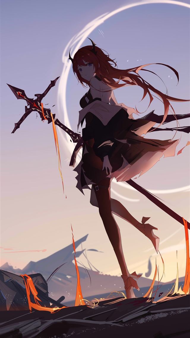 1284x2778 surtr arknights 8k - anime iPhone Wallpaper