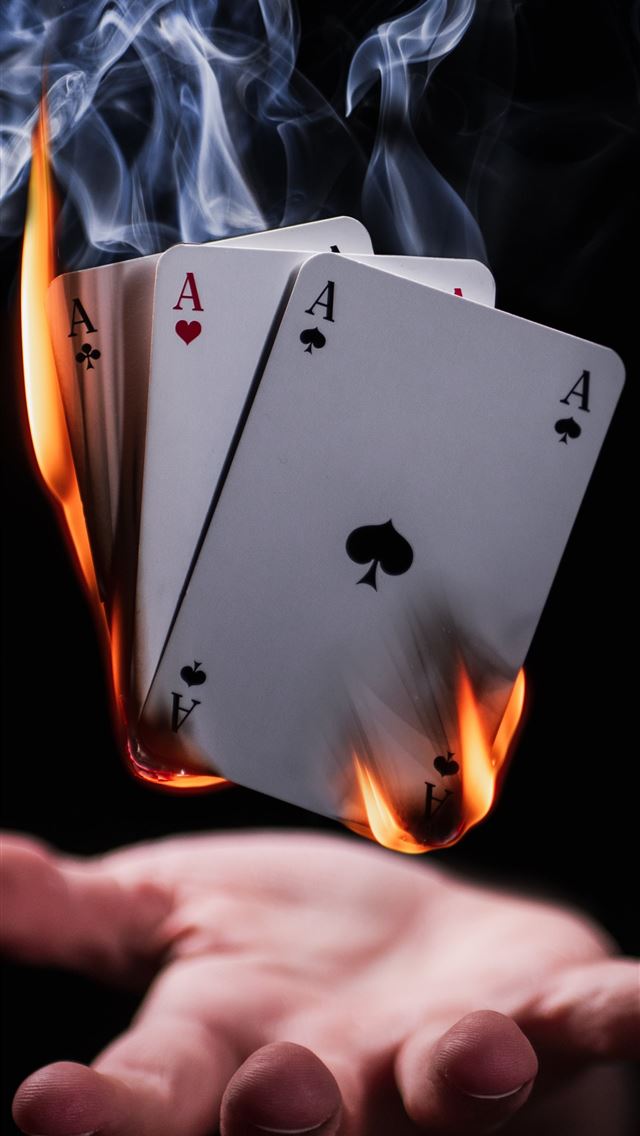 1284x2778 burning playing cards - germany iPhone Wallpaper