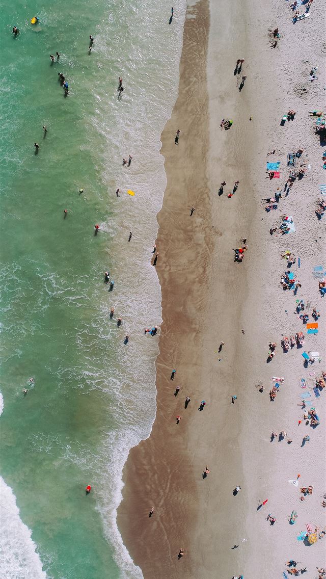 1284x2778 aerial photo of people on seashore during daytime ... - holiday iPhone Wallpaper