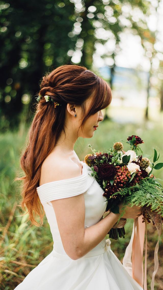 1284x2778 woman wearing white off shoulder wedding gown wear... - lovely iPhone Wallpaper