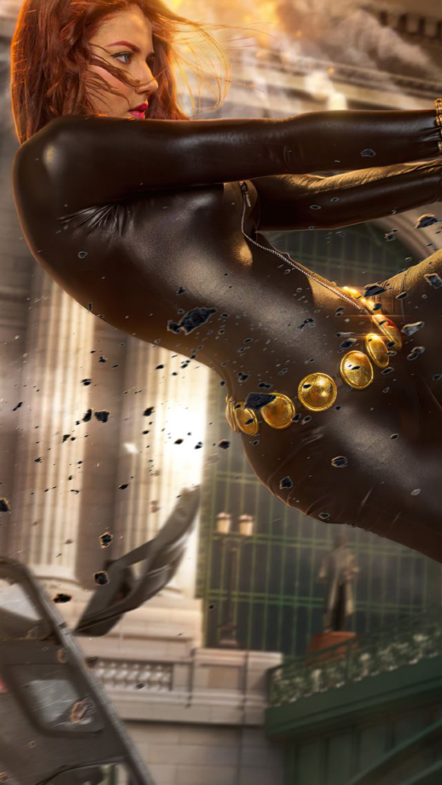 1284x2778 black widow killing the enemies - behance iPhone Wallpaper