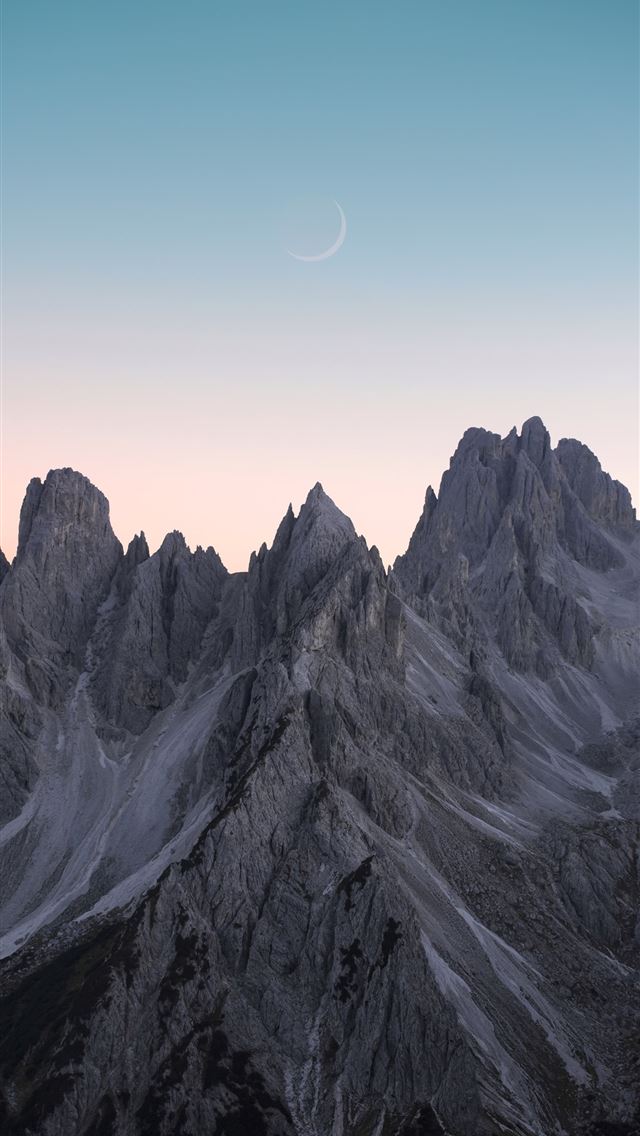 1284x2778 black and white mountains under blue sky - mountain iPhone Wallpaper
