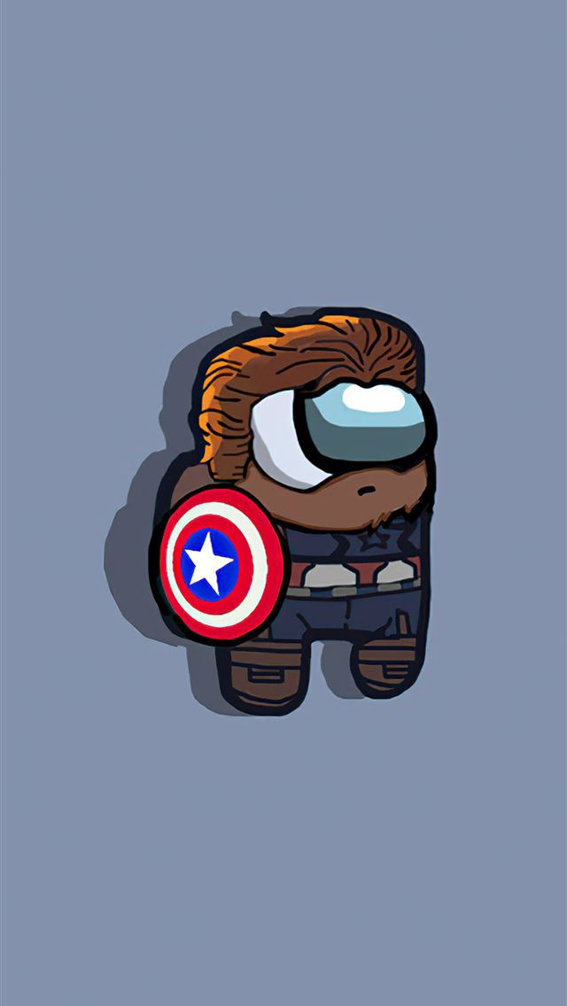 1284x2778 among us captain america minimal 5k - artwork iPhone Wallpaper