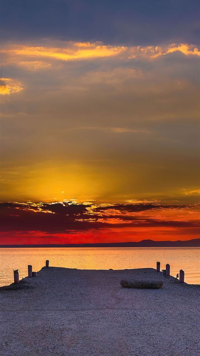 640x1136 pier sunset evening 5k -  iPhone Wallpaper
