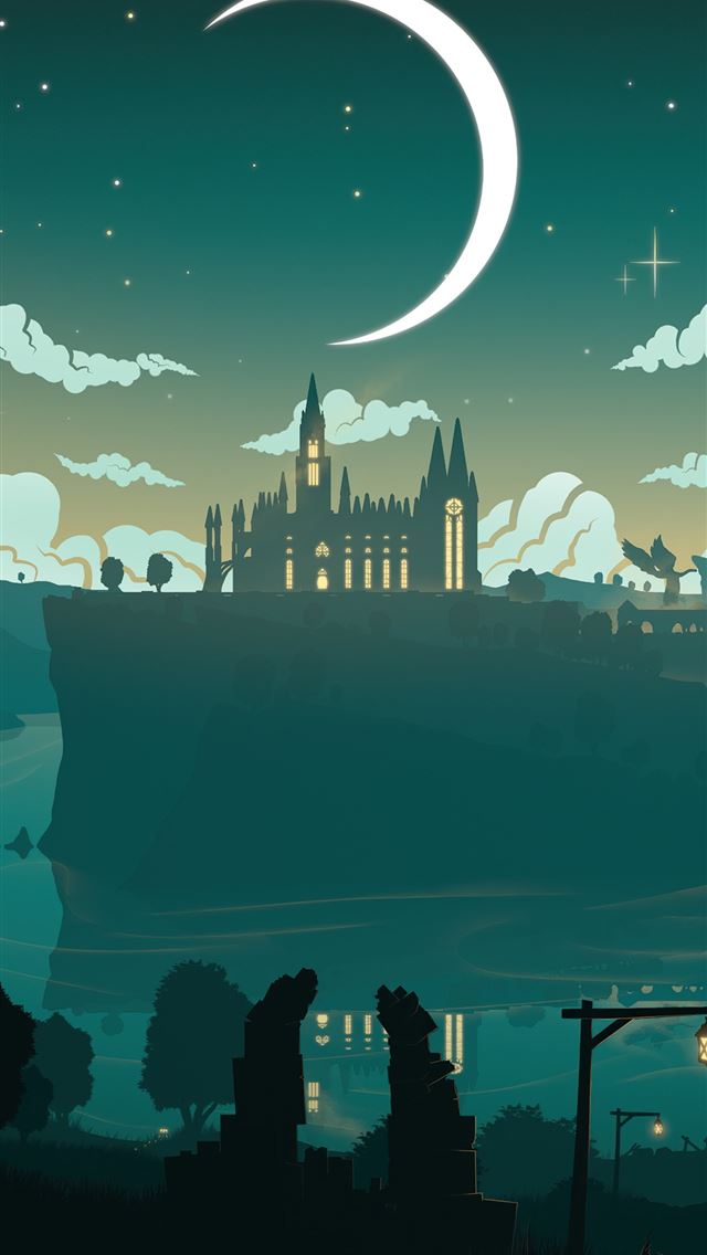 640x1136 moon over monstadt genshin impact 5k -  iPhone Wallpaper