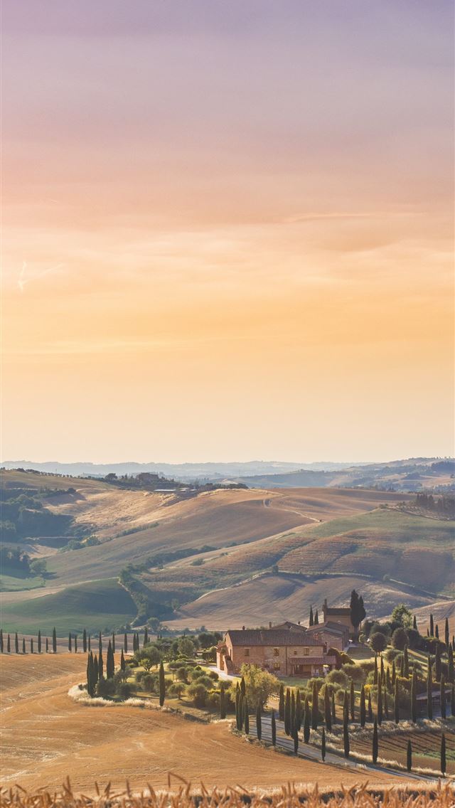 1284x2778 house surrounded by plants and grass field - italy iPhone Wallpaper