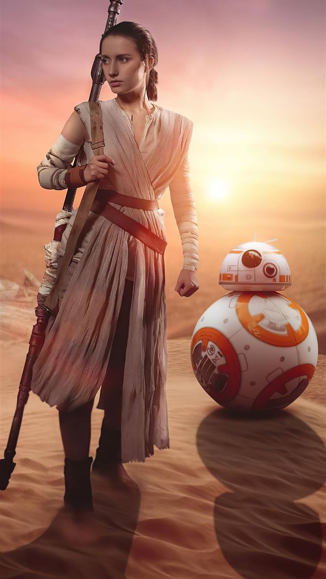 1284x2778 rey and bb8 cosplay 4k - movies iPhone Wallpaper