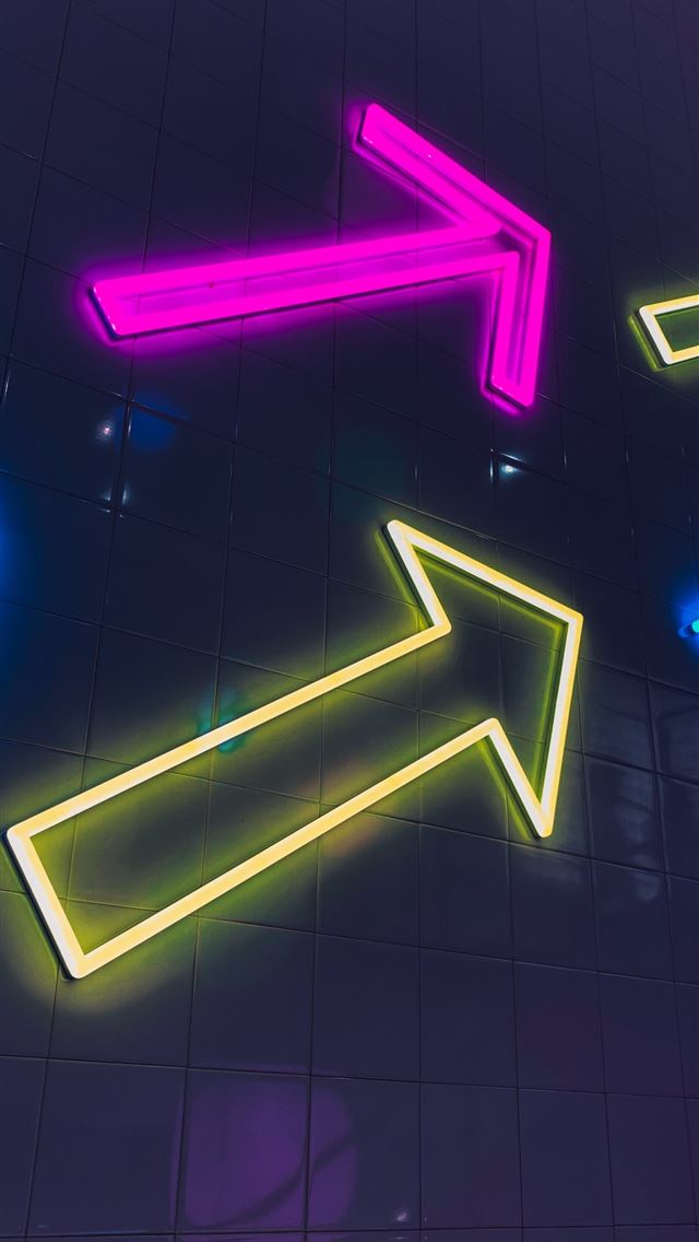 1284x2778 arrow neon signages - neon iPhone Wallpaper