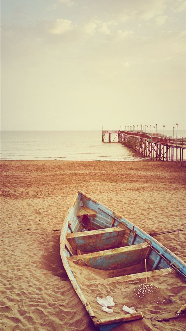 1284x2778 blue canoe boat on brown sand near brown wooden do... - iran iPhone Wallpaper