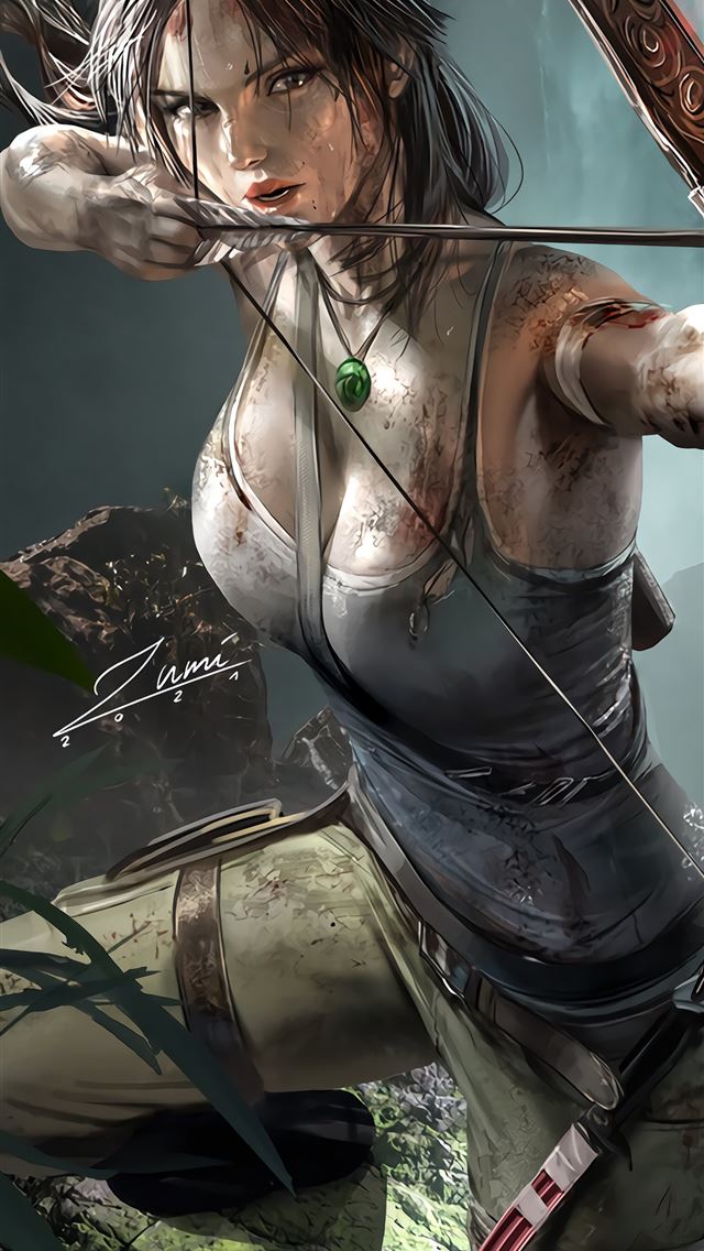 1284x2778 lara croft tomb raider girl 4k -  iphone 13 Wallpaper