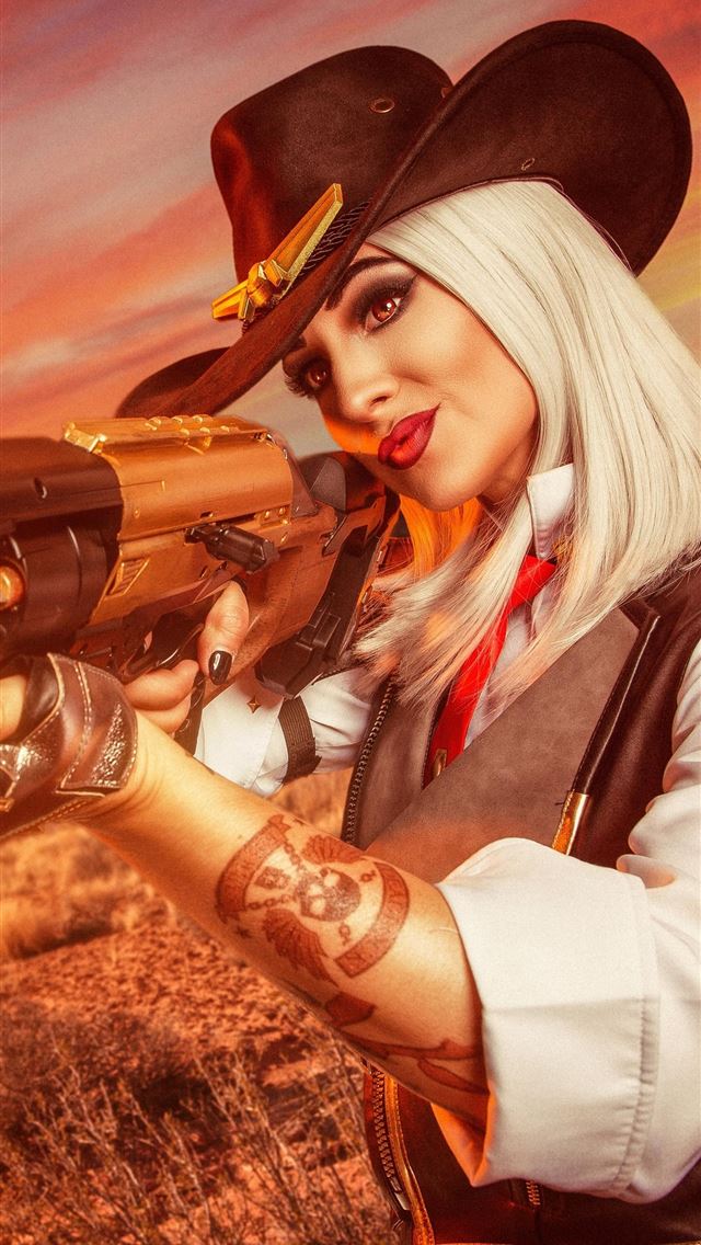 1284x2778 ashe overwatch cosplay 5k -  iphone 13 Wallpaper