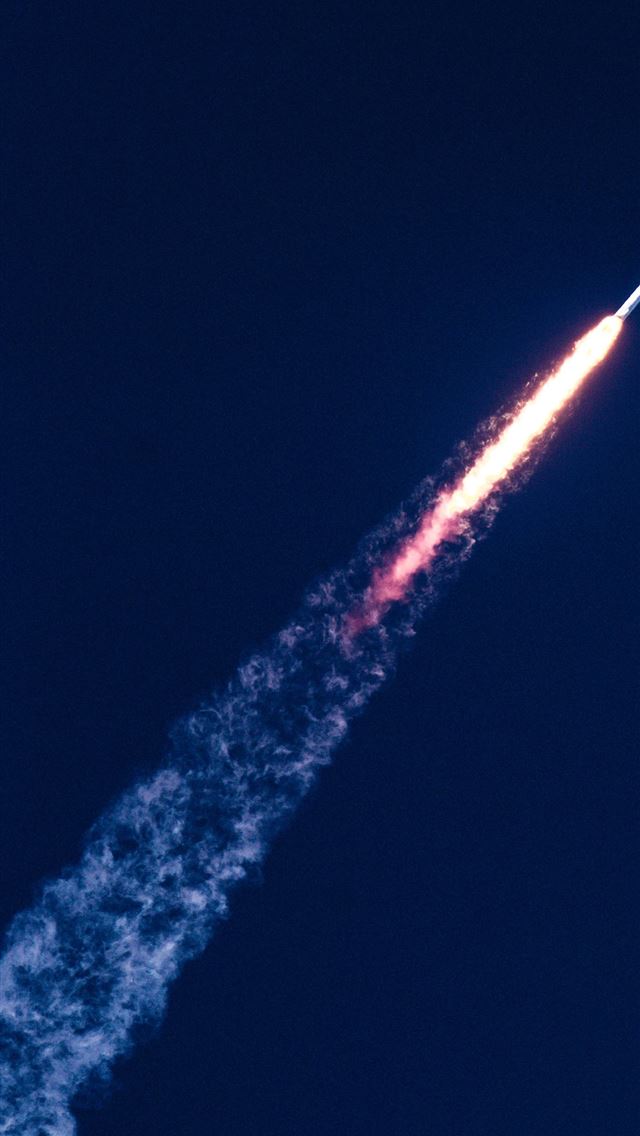 640x1136 space rocket with flames -  iPhone Wallpaper