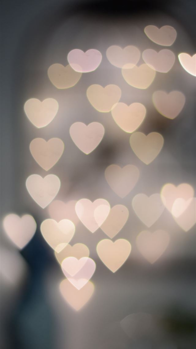 1284x2778 multiple blurry heart shaped lights - love iPhone Wallpaper
