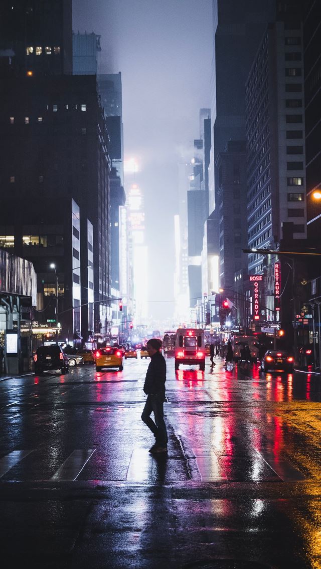 1284x2778 man standing between road -  iphone 13 Wallpaper