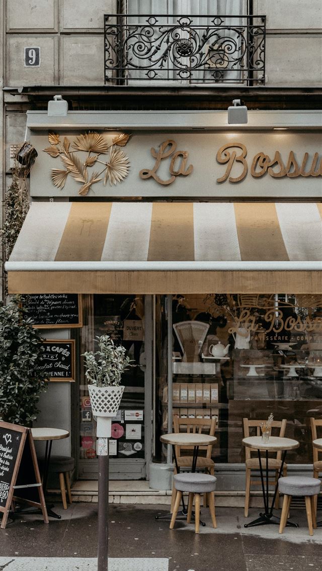 1284x2778 brown wooden table and chairs - france iPhone Wallpaper